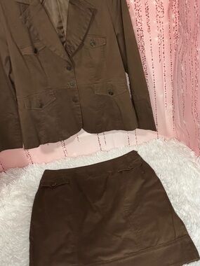 Ashley Stewart Brown Women's Skirt Suit Jacket